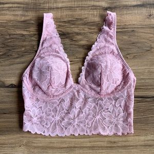 VS PINK Lace Bralette in Damsel Pink
